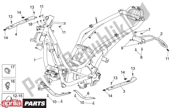 Alle onderdelen voor de Frame van de Aprilia Scarabeo Light 33 250 2006 - 2008