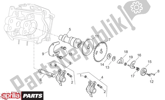 All parts for the Camshaft of the Aprilia Scarabeo Light 33 250 2006 - 2008