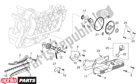 All parts for the Oil Pump of the Aprilia Scarabeo Light 33 250 2006 - 2008