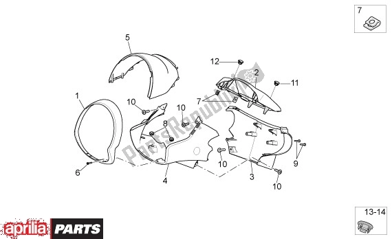 Alle onderdelen voor de Stuurafdekking van de Aprilia Scarabeo Light 33 250 2006 - 2008