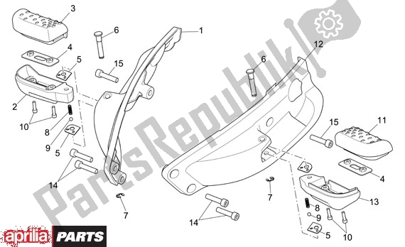All parts for the Footrests of the Aprilia Scarabeo Light 33 250 2006 - 2008