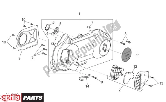 All parts for the Behuizingsdeksel of the Aprilia Scarabeo Light 52 300 2009 - 2010