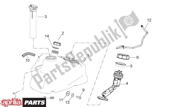 Wszystkie części do Zbiornik Paliwa Aprilia Scarabeo Light 52 300 2009 - 2010