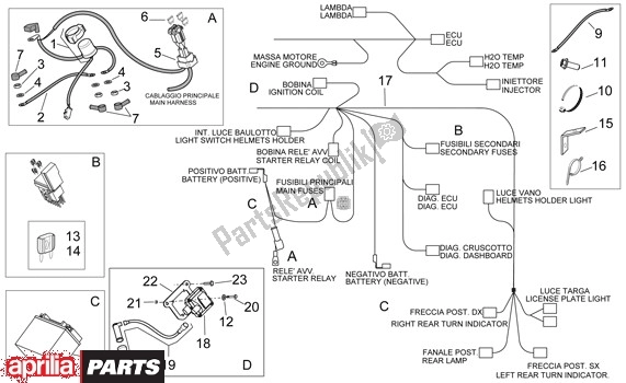 Toutes les pièces pour le Elektrische Installatie Ii du Aprilia Scarabeo Light 52 300 2009 - 2010