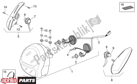 Alle Teile für das Scheinwerfer des Aprilia Scarabeo Light 52 300 2009 - 2010