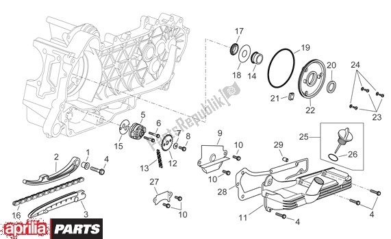 All parts for the Oil Pump of the Aprilia Scarabeo Light 52 300 2009 - 2010