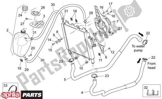 Todas las partes para Radiador de Aprilia Scarabeo Light 52 300 2009 - 2010