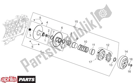 Toutes les pièces pour le Secundaire Poelie du Aprilia Scarabeo Light 52 300 2009 - 2010