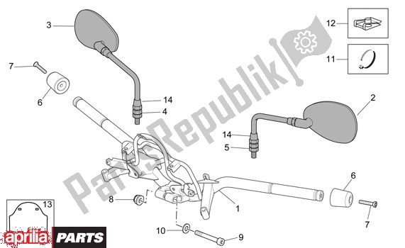 Wszystkie części do Kierownica Aprilia Scarabeo Light 52 300 2009 - 2010