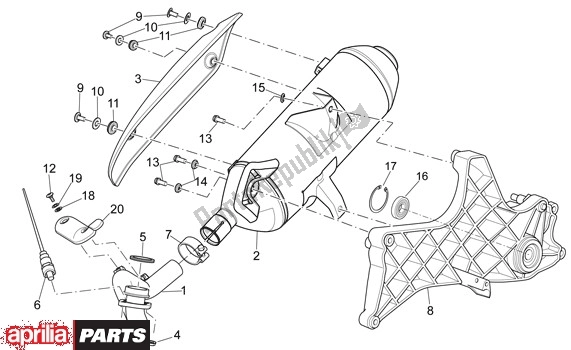 Todas as partes de Escape do Aprilia Scarabeo Light 52 300 2009 - 2010