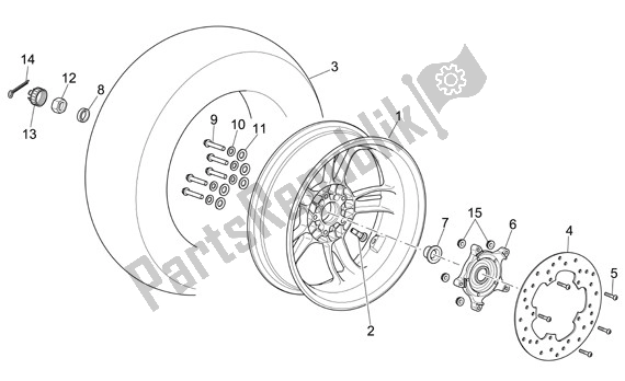 Tutte le parti per il Ruota Posteriore del Aprilia Scarabeo Light 400-500 24 2006 - 2007