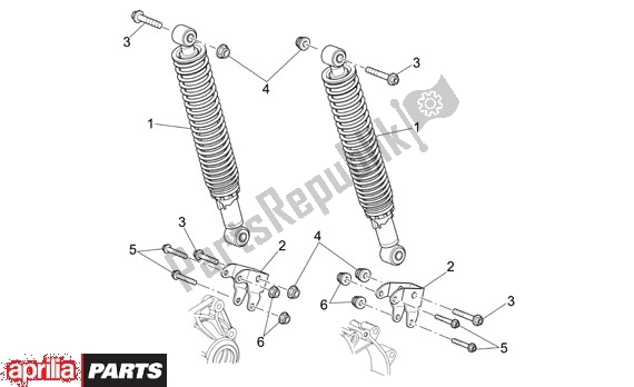 Tutte le parti per il Sollevatore Posteriore del Aprilia Scarabeo Light 400-500 24 2006 - 2007