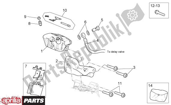 All parts for the Achterwielremklauw of the Aprilia Scarabeo Light 400-500 24 2006 - 2007