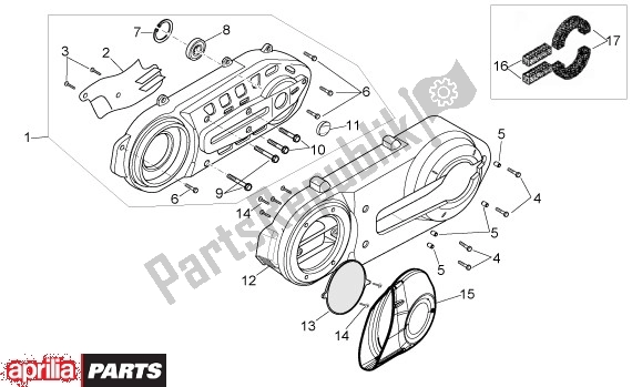 Toutes les pièces pour le Behuizingsdeksel du Aprilia Scarabeo Light 400-500 24 2006 - 2007