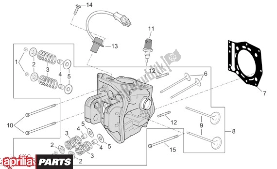 Todas as partes de Cabeça De Cilindro do Aprilia Scarabeo Light 400-500 24 2006 - 2007