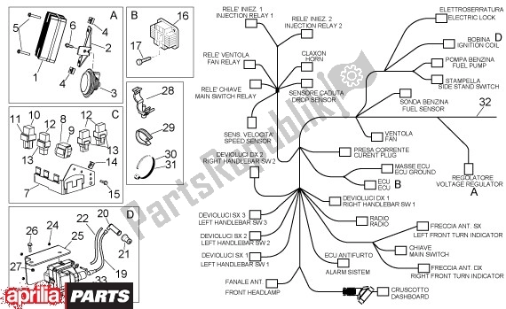 Todas las partes para Elektrische Installatie I de Aprilia Scarabeo Light 400-500 24 2006 - 2007