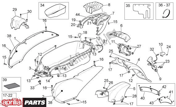 Alle onderdelen voor de Helmbak van de Aprilia Scarabeo Light 400-500 24 2006 - 2007