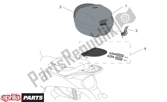 All parts for the Koffer of the Aprilia Scarabeo Light 400-500 24 2006 - 2007