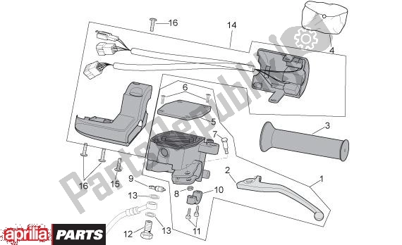 Alle Teile für das Schakelingen Links des Aprilia Scarabeo Light 400-500 24 2006 - 2007