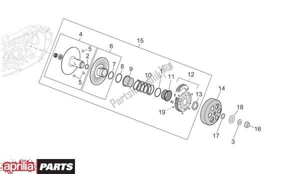 All parts for the Secundaire Poelie of the Aprilia Scarabeo Light 400-500 24 2006 - 2007