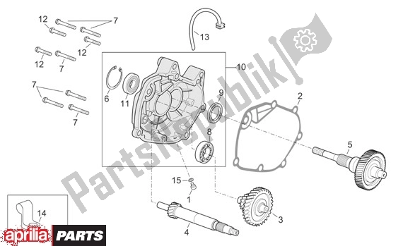 All parts for the Transmision of the Aprilia Scarabeo Light 400-500 24 2006 - 2007