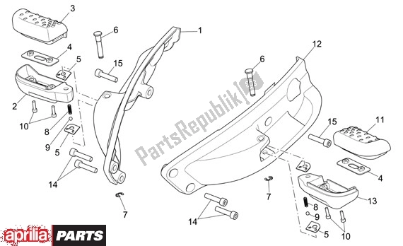 Todas las partes para Reposapiés de Aprilia Scarabeo Light 400-500 24 2006 - 2007