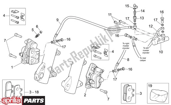 Todas as partes de Voorwielremklauw do Aprilia Scarabeo Light 400-500 24 2006 - 2007