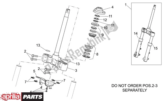 Alle onderdelen voor de Voorwielvork van de Aprilia Scarabeo Light 400-500 24 2006 - 2007