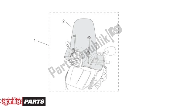 Tutte le parti per il Schermo Del Vento del Aprilia Scarabeo Light 400-500 24 2006 - 2007