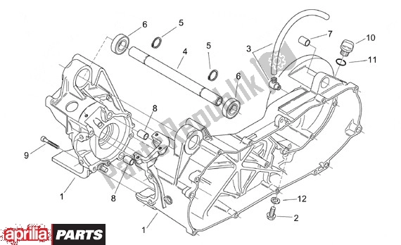 All parts for the Crankcase of the Aprilia Scarabeo Motore Minarelli 662 100 2000