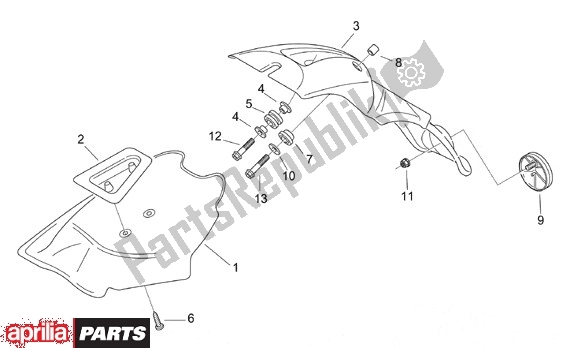 Todas as partes de Kentekenplaat Houder do Aprilia Scarabeo Motore Minarelli 662 100 2000