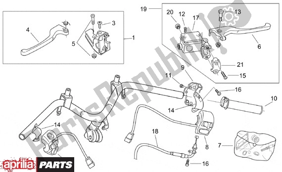 Alle onderdelen voor de Schakelingen van de Aprilia Scarabeo Motore Minarelli 662 100 2000