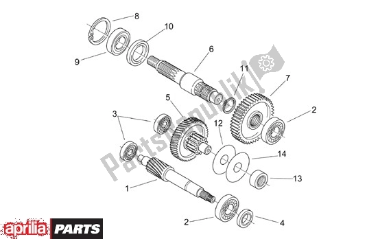 Alle onderdelen voor de Transmissie van de Aprilia Scarabeo Motore Minarelli 662 100 2000
