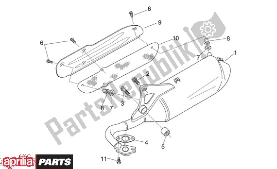 All parts for the Uitlaatgroep of the Aprilia Scarabeo Motore Minarelli 662 100 2000