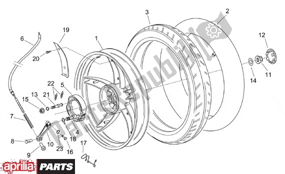 All parts for the Rear Wheel of the Aprilia Scarabeo Motore Yamaha 661 100 2000