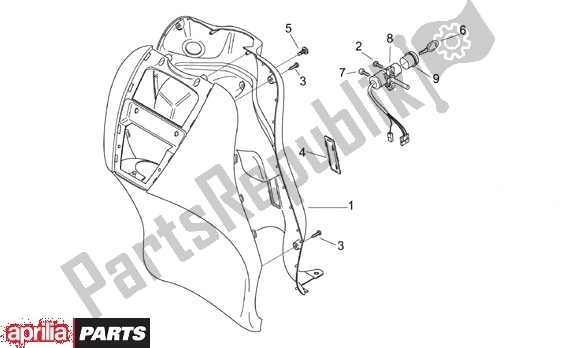 Todas las partes para Beenschild Binnenzijde de Aprilia Scarabeo Motore Yamaha 661 100 2000