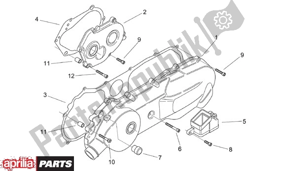 Alle Teile für das Behuizingsdeksel des Aprilia Scarabeo Motore Yamaha 661 100 2000