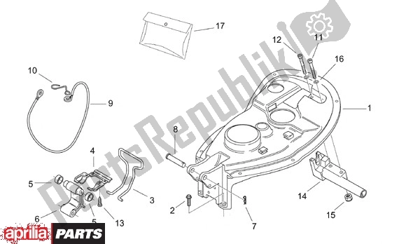 Alle onderdelen voor de Buddyseat Onderdverkleding van de Aprilia Scarabeo Motore Yamaha 661 100 2000