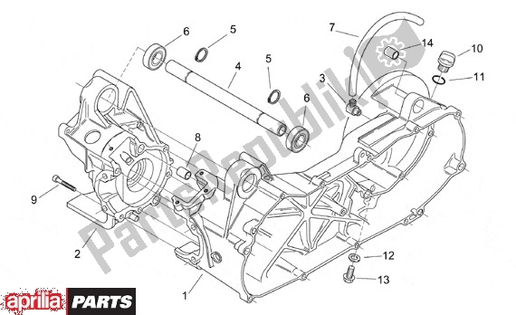 Todas las partes para Caja Del Cigüeñal de Aprilia Scarabeo Motore Yamaha 661 100 2000