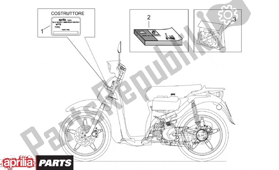 Alle onderdelen voor de Decors van de Aprilia Scarabeo Motore Yamaha 661 100 2000