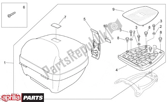 All parts for the Koffer of the Aprilia Scarabeo Motore Yamaha 661 100 2000