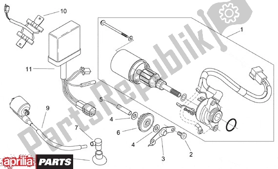 Wszystkie części do Ontstekinggroep Aprilia Scarabeo Motore Yamaha 661 100 2000