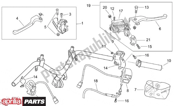 Alle onderdelen voor de Schakelingen van de Aprilia Scarabeo Motore Yamaha 661 100 2000