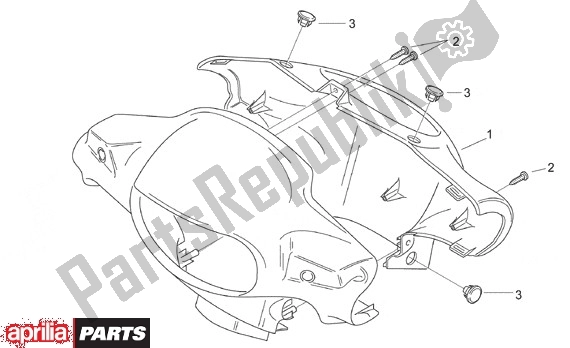 Alle onderdelen voor de Stuurafdekking Achter van de Aprilia Scarabeo Motore Yamaha 661 100 2000