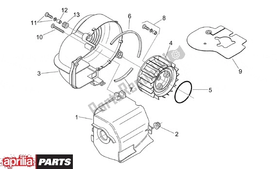 Todas as partes de Ventilatorafdekking do Aprilia Scarabeo Motore Yamaha 661 100 2000