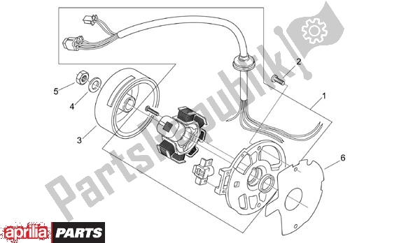 All parts for the Flywheel of the Aprilia Scarabeo Motore Yamaha 661 100 2000