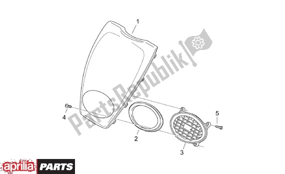 Alle onderdelen voor de Voorscherm van de Aprilia Scarabeo Motore Yamaha 661 100 2000