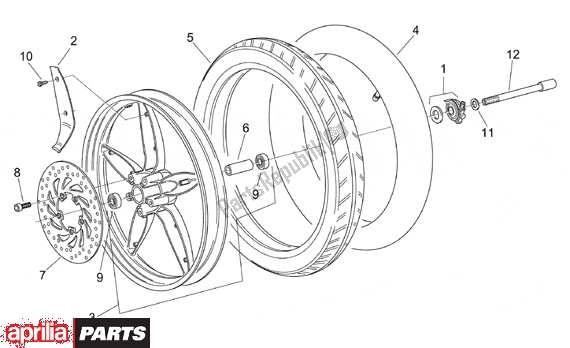 Alle Teile für das Vorderrad des Aprilia Scarabeo Motore Yamaha 661 100 2000