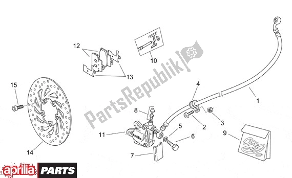 All parts for the Voorwielremklauw of the Aprilia Scarabeo Motore Yamaha 661 100 2000