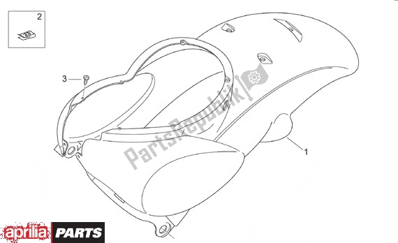 Alle onderdelen voor de Zijbeplating van de Aprilia Scarabeo Motore Yamaha 661 100 2000